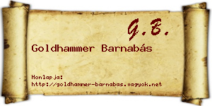 Goldhammer Barnabás névjegykártya