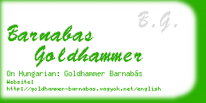 barnabas goldhammer business card